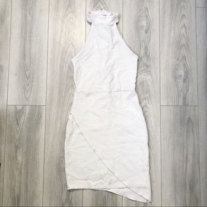 Forever 21 White Halter Asymmetrical Bodycon Dress